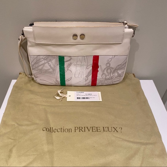 Collection Privee L’ux White Flag Bag Clutch - Picture 6 of 6